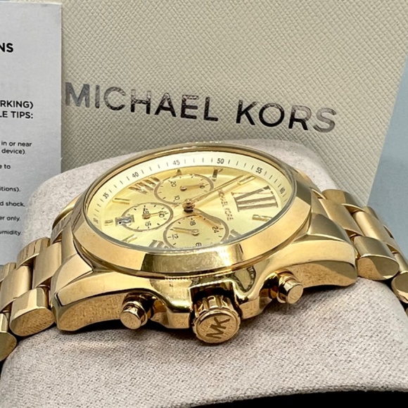 Michael Kors MK5605 Unisex Chronograph 40mm Case Gold Analog Wristwatch BrandNew - Picture 4 of 10
